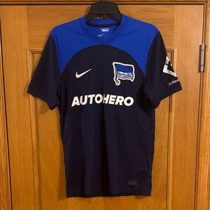 Nike Hertha BSC Berlin 2022-23 Away Navy and Royal Blue Soccer Shirt Sz S